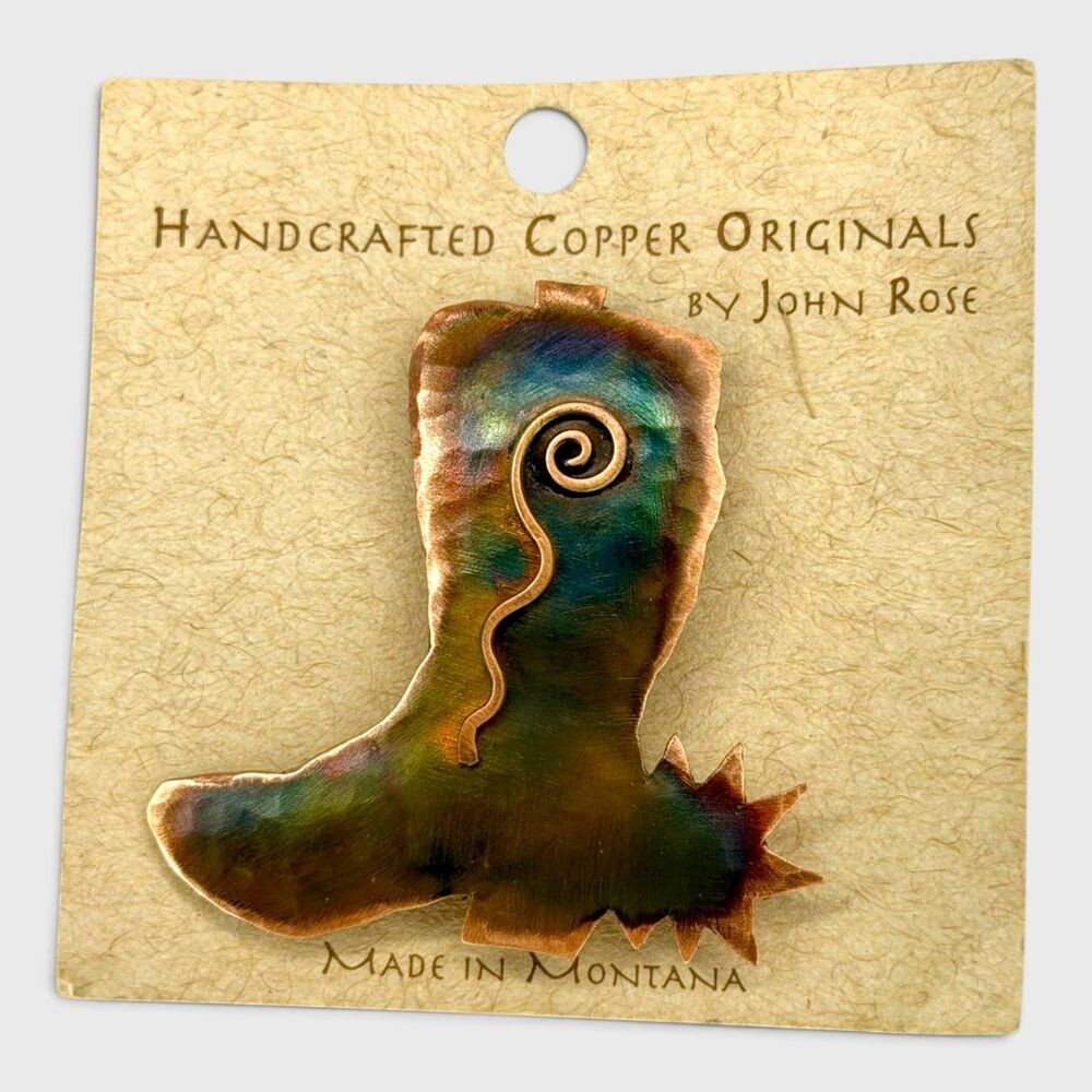 John Rose Handcrafted Copper Cowboy Boot Pin
